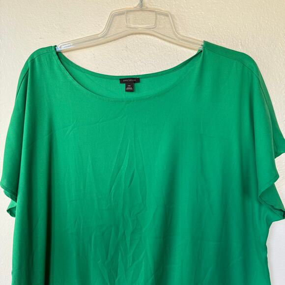 Ann Taylor Size XXL green Blue blouse short sleeved - Picture 3 of 8